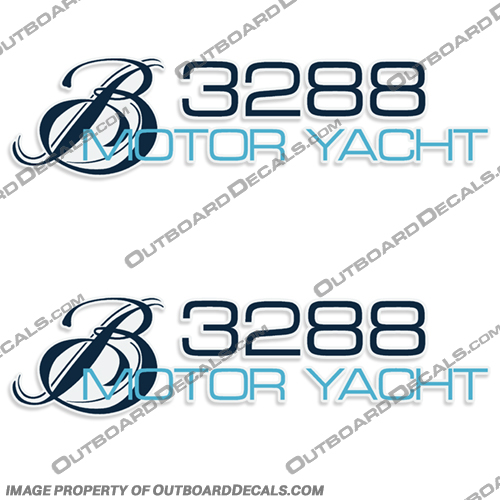 Bayliner Boats Motor Yacht 3288 Decals (Set of 2) boat, logo, decal, bay, liner, bayliner, sun, bridge, Motor, Yacht, Motor Yacht, 3288