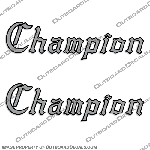 Champion Boat 1980s Style Logo Decals (Set of 2) Champion, Boat, 1980, 1980s, 1980s, Logo, Decal, Decals, Set of 2, set, Champion Boat