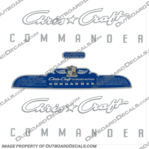 Chris Craft Commander Vintage Antique Outboard Motor Decals chris, craft, commander, vintage, antique, outboard, motor, decals