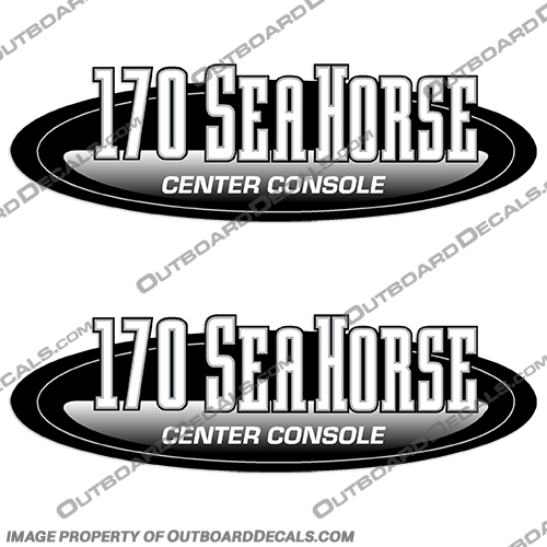 170 Sea Horse Center Console Decals - Set of 2 Sea, Horse, SeaHorse, 170, Center, Console, Decal, Decals, Set, of, 2