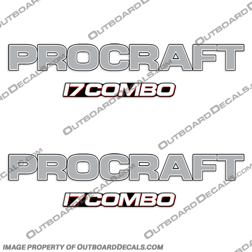 Pro Craft 17 Combo Logo Boat Decals (Set of 2) procraft, pro, craft, pro-craft, boat, logo, decals, set, of, 2, stickers, motor, engine, outboard, 1998, 17combo, 17, combo, 