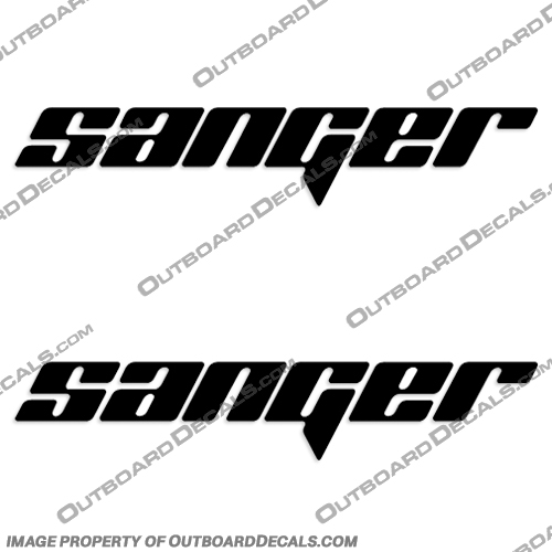 Sanger Boat Decals (Style 1) Set of 2 - Any Color! Sanger, Boat, Decal, Decals, Style, Style 1, 1, Set of 2, Any, Color, Any Color