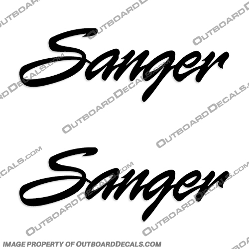 Sanger Boat Decals (Style 2) Set of 2 - Any Color! Sanger, Boat, Decal, Decals, Style, Style 2, 2, Set of 2, Any, Color, Any Color