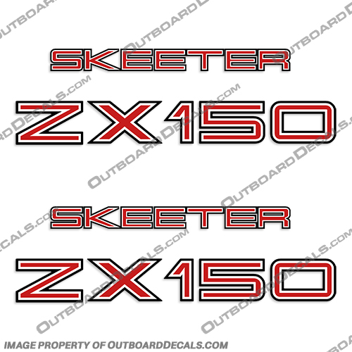 Skeeter Boat Logo Decal - ZX150 White Inline Skeeter, Boat, Decals, sx175, sx, 175, boats, Bay, Bass, Hull, Logo, Sticker, INCR10Aug2021, decal, ZX 150, ZX150, White, Inline