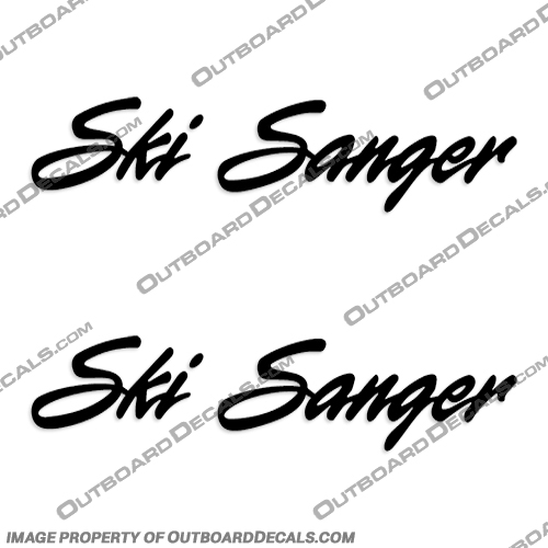 Ski Sanger Boat Decals (Style 2) Set of 2 - Any Color! Ski, Sanger, Boat, Decal, Decals, Style, Style 2, 2, Set of 2, Any, Color, Any Color