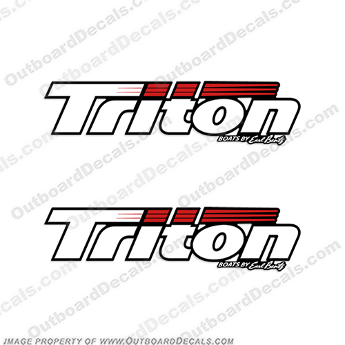 Triton Boat Logo Decals (Set of 2) - Style 3 by Earl Bentz