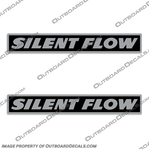 Chrysler Marine "Silent Flow" Decals (Set of 2)  outboard, engine, gas, fuel, tank, decal, sticker, replacement, new, chrystler, chrysler, marine, Silent, Flow, Silent Flow