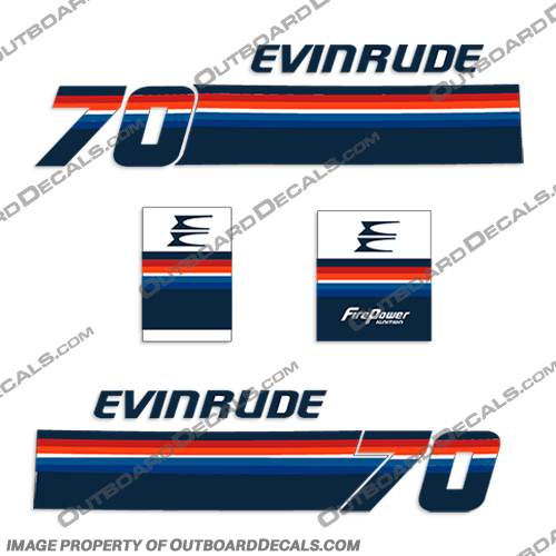 Evinrude 1978 70hp Decal Kit Evinrude, 1978, 70, 70hp, hp, Decal, Kit, Decal Kit