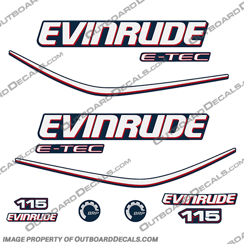 Evinrude 115hp E-Tec Decal Kit - 2009 - 2014 Blue Cowl Engine 115, 04, 05, 06, 07, 08, etec, johnson, evinrude, bombardier, blue, cowl, 09, 10, 11, 12, 13, 14, 2009, 2010, 2011, 2012, 2013, 2014, outboard, motor, engine, boat, decal ,set, stickers, decals, 