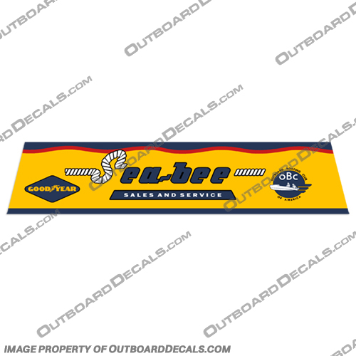 Sea-Bee Goodyear Service and Motor Stand Decal - Single goodyear, decals, sea, bee, 5hp, 1951, 1952, 1953, 1947, 1948 outboard, motor, stickers, decal, set, 2g3, 2G3, service, motor, single,