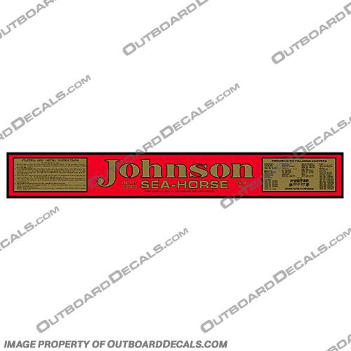 1933 Johnson 4.5hp A65 Sea Horse Decals johnson, seahorse, sea, horse, 3.3, f70, F70, 1934, 34, vintage, boat, decals, outboard, 4-5, 4-5hp, A65, 1933