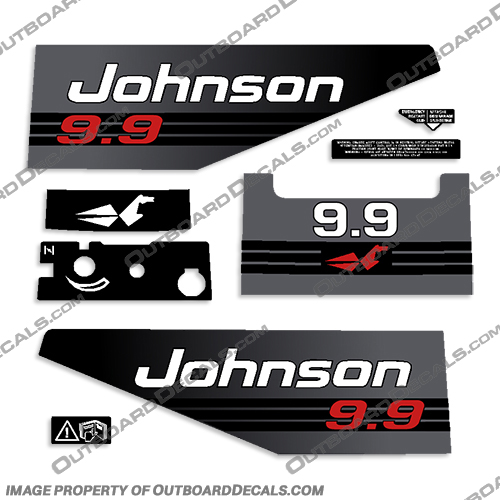 Johnson 9.9hp Decals - 1992  15 hp, 1992, 92, 9.9, 9.9 HP, 1993, 1994