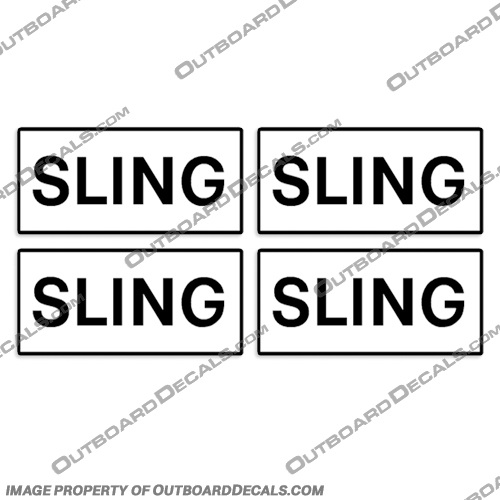 Sling Boat Label Decal - Set of 4 Decals sling, boat, lifting, lift, strap, Decal, logo, sticker, label, decal