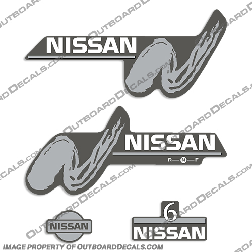 Nissan 6hp Decal Kit - 1999 2000 2001 2002 2003 2004  nissan, 6hp, outboard, motor, engine, decal, sticker, kit, set, 6, hp, 1998, 1999, 2000, 2001, 2002, 2003, 2004, 00, 01, 02, 03, 04, 99, 