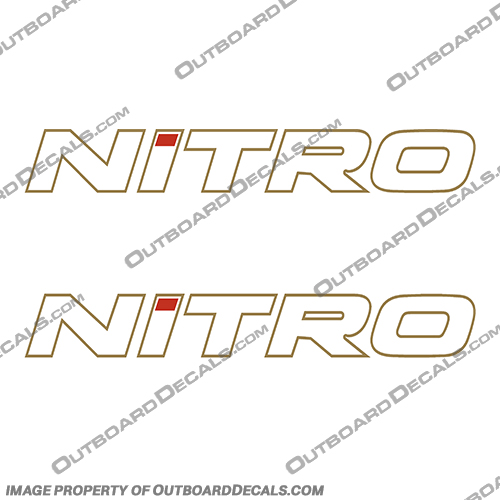 Tracker Marine Nitro Boat Decals  - White w/Gold outline Tracker, marine, nitro, boat, decals, white, with, w/, silver, outline, stickers, engine, gold