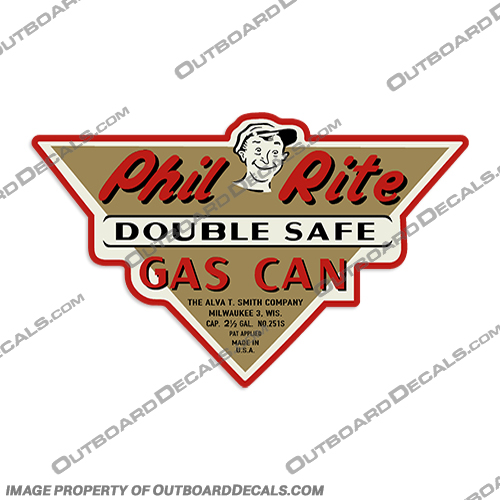 Phil Rite Double Safe Gas Tank Decal phil, rite, decal, gas, can, tank, 2.5, gallon, double, safe, sticker, gal