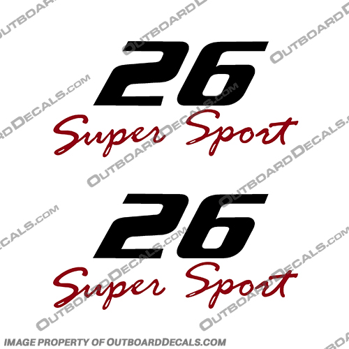 Pro-Line 26 Super Sport Boat Decals - Set of 2 proline, boats, 26, sport, boat, cabin, lettering, decal, sticker, kit, set, decals, of, 2, super, supersport, 