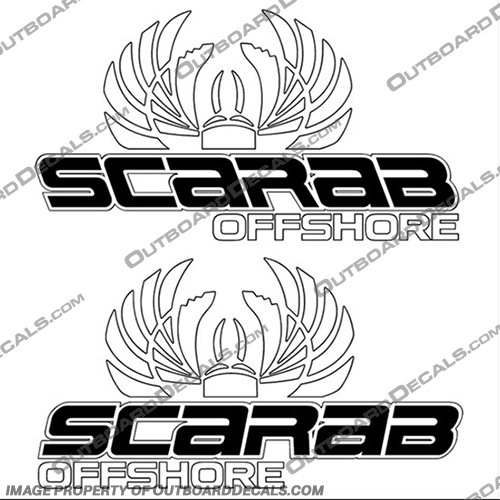 Scarab Offshore Wellcraft Boats Logo Decals - 2 - Color! Scarab, Offshore, Wellcraft, Boats, Boat, Logo, Decal, Decals, 2, Color, 2 Color, 2 Colors