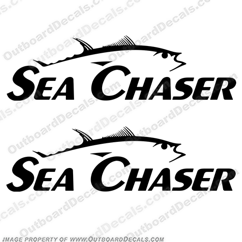 Sea Chaser by Carolina Skiff Boat Decals - Any Color! - Set of 2 - Style 2