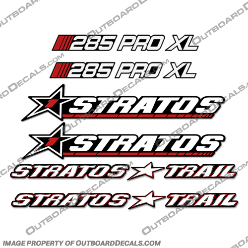 Stratos Boats 285 Pro XL Decal Package  Gen. 1 stratos, boats, 285, pro, xl, boat, decals, generation, 1, decal, kit