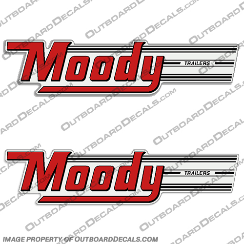 Moody Trailer Decals (Set of 2)  gator, trailer, decals, sticker, set, of ,2, style, 3, decal, boat, moody, trailers