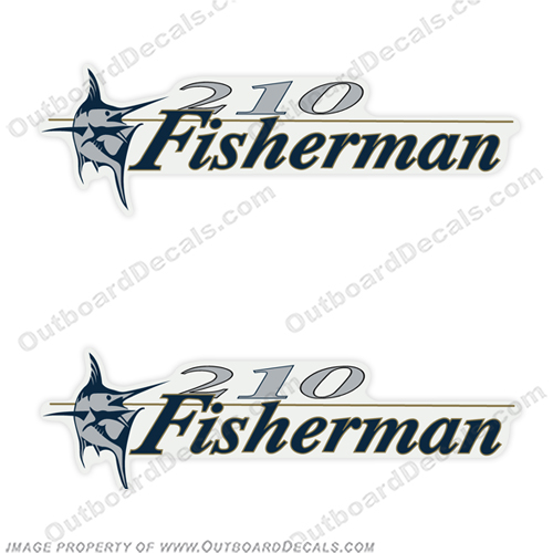 Wellcraft Fisherman 210 Logo Boat Decals (Set of 2)