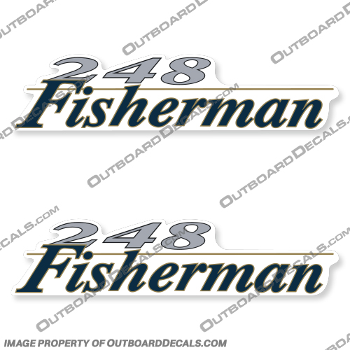 Wellcraft Fisherman 248 Logo Boat Decals (Set of 2) well, craft, fisher, man, Fisherman252, marlin, boat, logo, decal, sticker, 248, decal, decals