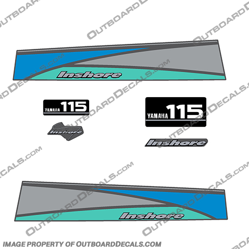 Yamaha 115hp Inshore Decal Kit - 1999 - 2000 (Partial Kit)  115, two stroke, two-stroke, twostroke, 2 stroke, 2stroke, 97, 98, 99, 2000, inshore, yamaha, 